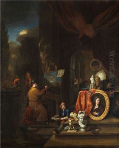 Painter in his studio