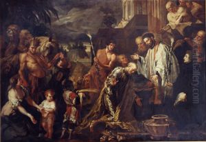 Saint Francis Xavier baptizes a pagan king