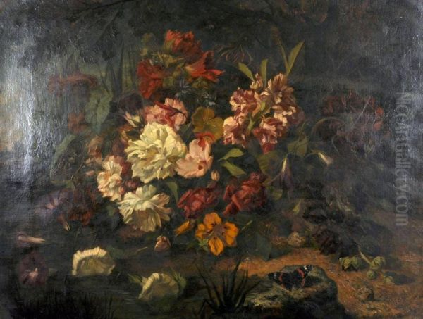 Still Life with Mixed Flowers and Butterfly - view 1