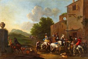 The departure for the hunt by Franciscus Hamers