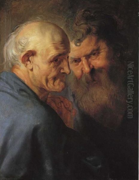 Two apostles' heads - view 1