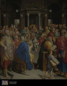 De Viglius-triptiek: Christus als twaalfjarige in de tempel by Frans Pourbus the Elder