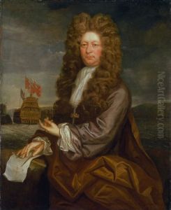 Fisher Harding, Master Shipwright, active 1698-1701, with the Launch of the 'Royal Sovereign