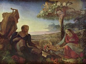 Die Ruhe auf der Flucht nach Agypten by Philipp Otto Runge