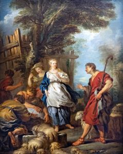 Jacob et Rachel au puits by Francois Lemoyne