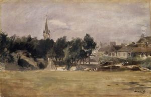 Landscape with a Village Church by Edouard Manet