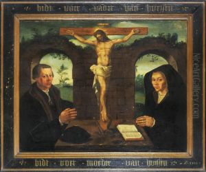 Memorial portraits of a man from the Huissens family and his wife