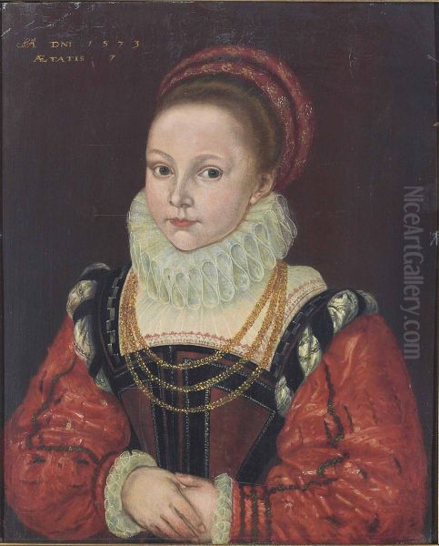 Portrait of a girl, supposed to be Elizabeth Smythe (c. 1573-c. 1631) - view 1