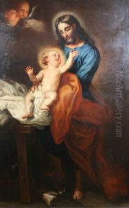 St Joseph and the child Jesus by Anthoni Schoonjans