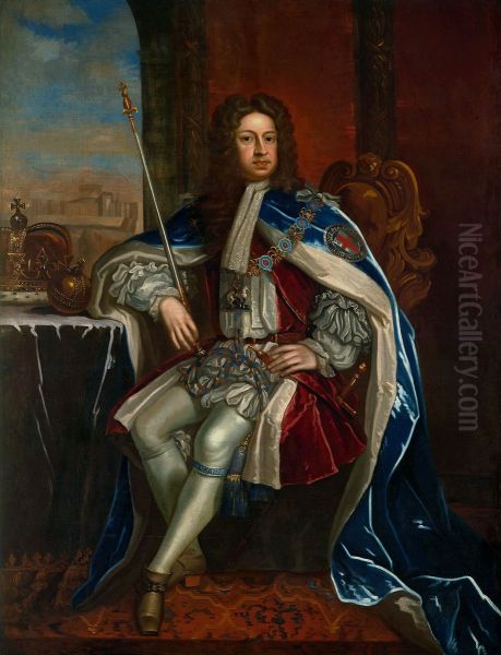 Portrait of George I of Great Britain in the costume of the Order of the Garter. - view 1