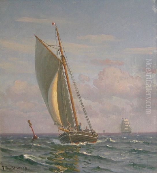 Sailing ships at sea. - view 1