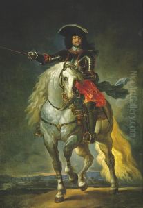 Portrait of Antonio Farnese, duke of Parma on horseback