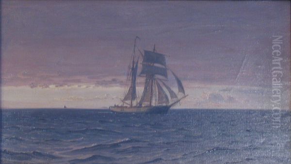 Sailing ship at sea. - view 1