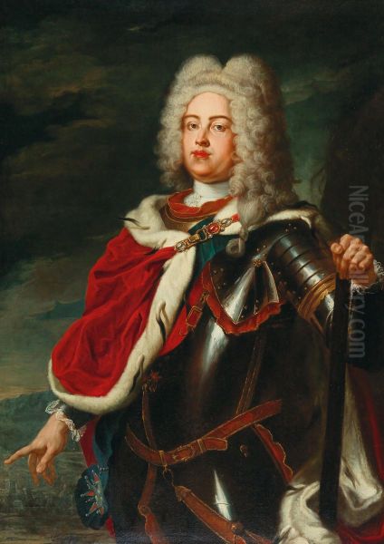 A state portrait ofFrederick August II, Elector of Saxonyand King of Poland (1696-1763), as crown prince - view 1