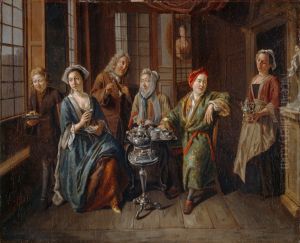 A Tea Party by Joseph van Aken
