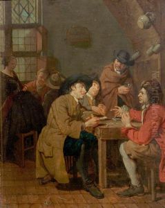 Interior with card players by Peter Jacob Horemans