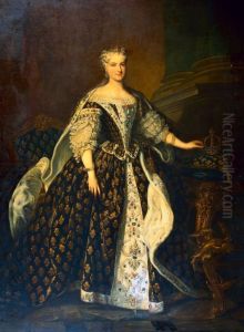 Portrait of Maria Leczinska in State Robes by Louis-Michel Van Loo