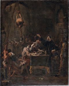 Brutal Interrogation (Torture Scene) by Alessandro Magnasco