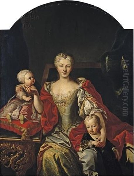 Portrait of Polyxena Christina of Hesse-Rotenburg with her children - view 1