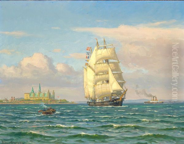 Ships in the Sound off Kronborg. - view 1