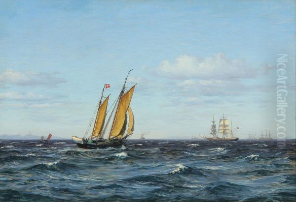 A schooner and other sailing ships in the Sound. - view 1