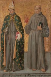 Saints Louis of Toulouse and Anthony of Padua by Cosimo Rosselli