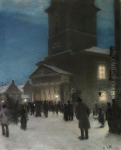 Juleaften uden for Frue Kirke.