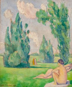 "Nus dans un paysage" by Emile Bernard