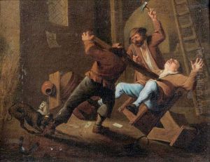 Brawl in an inn after a card game
