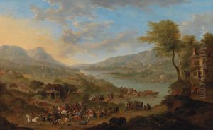 Cavalry skirmish near a river