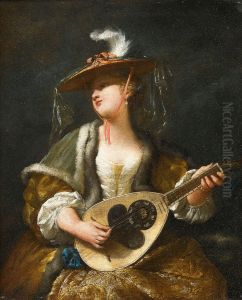 Lady playing a mandolin Lady playing a mandolin