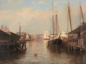 An American harbour scene by Laura Woodward