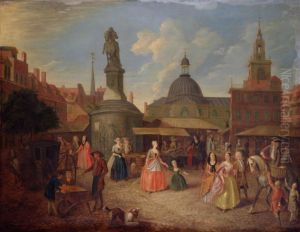 View of Stocks Market with the statue of King Charles II