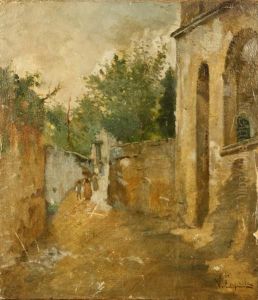 Viottolo Di Paese Con Personaggi