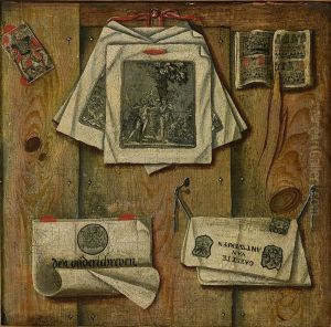Tromp l'oeil with Prints and Documents by Jacobus Plasschaert