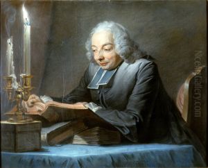 The Abbe Jean-Jacques Huber Reading(1699 -1747) by Maurice Quentin de La Tour