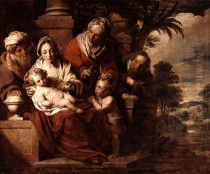 Holy Family with the infant St John, St Elizabeth and St Zacharia by Pieter Jozef Verhaghen