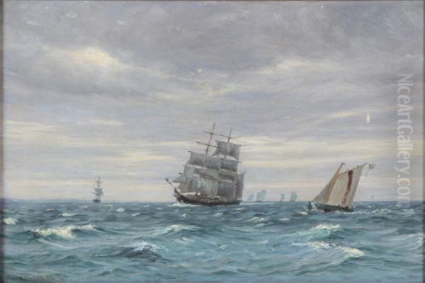 Sailing ships in a light gale. - view 1