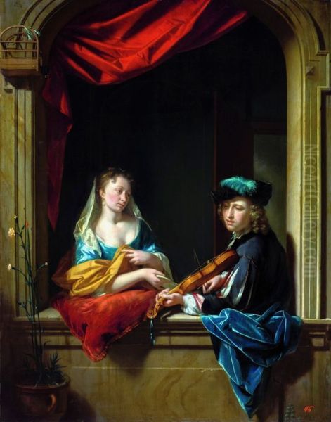 Violinist and a lady. - view 1