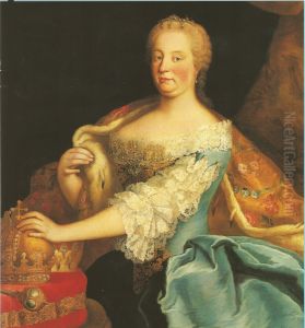 Empress Maria Theresa as Queen of Hungary. by Martin Van Meytens