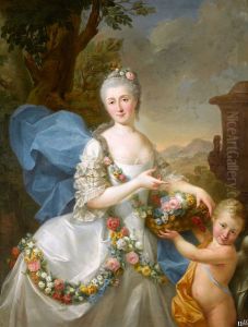 Portrait of Apolonia Poniatowska nee Ustrzycka and her son Stanislaw as Flora and Amor.