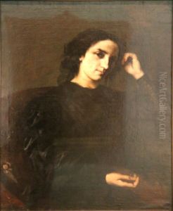 Portret van merouw Leon Fontaine, geboren Laure Jarre by Gustave Courbet