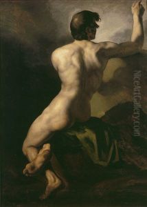 Study of male nude by Theodore Gericault