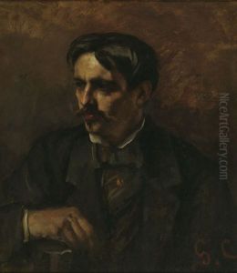 Portrait of the painter Alfred Stevens by Gustave Courbet