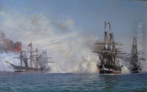 Slaget ved Helgoland. by Vilhelm Arnesen