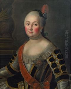 Portrait of Anna Karlovna Vorontsova, nee Skavronskaya. Wife of Mikhail Illarionovitch Vorontsov by Aleksey Antropov