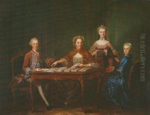 Archduke Joseph with Empress Maria Theresa, Princess Isabella of Parma and Archduchess Maria Christina by Martin Van Meytens