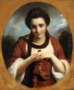 Portrait of Miss Nelly O'Brien with a bird.