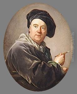 Portrait ofCarle van Loo, painter by Louis-Michel Van Loo