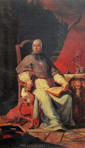 Portrait of Andrzej Stanislaw Zaluski, Bishop of Krakow. by Taddeo Kuntze